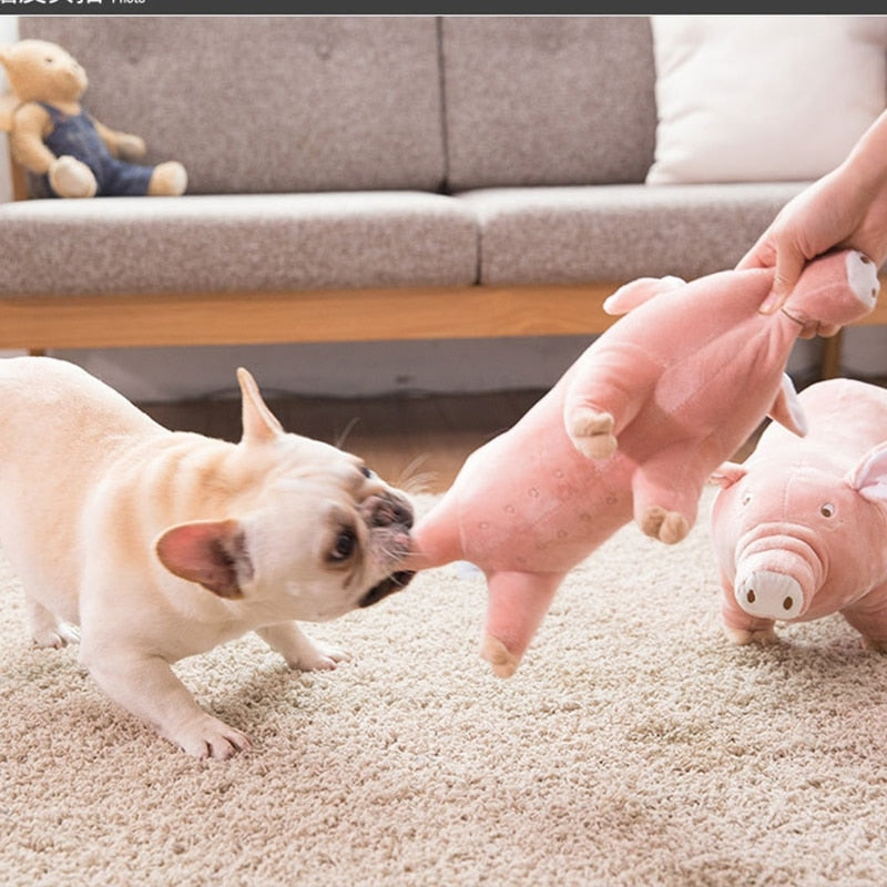 Cute Pink Pig Dog Chewy Toy