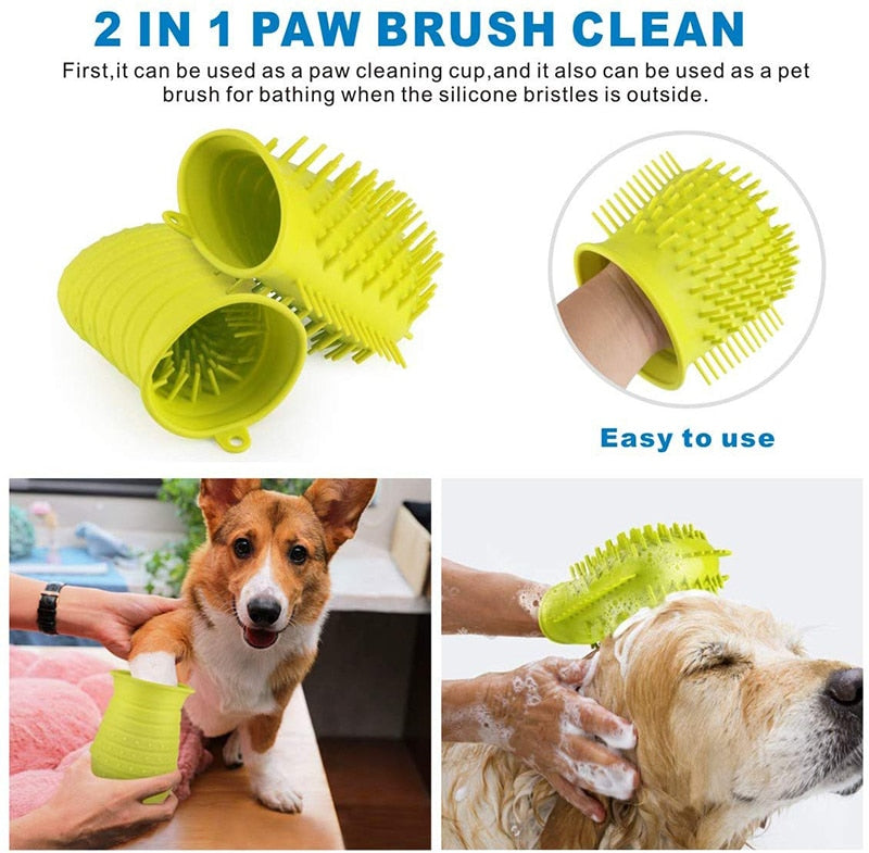 2 In 1 Soft Silicone Pet Paw Cleaner