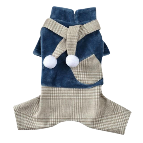 Pet Dog Jumpsuit With Scarf