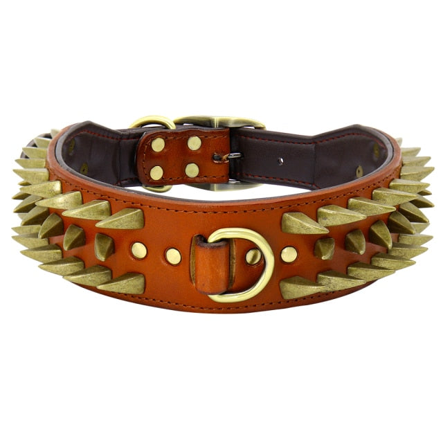 Leather Spikes Studded Dog Collar