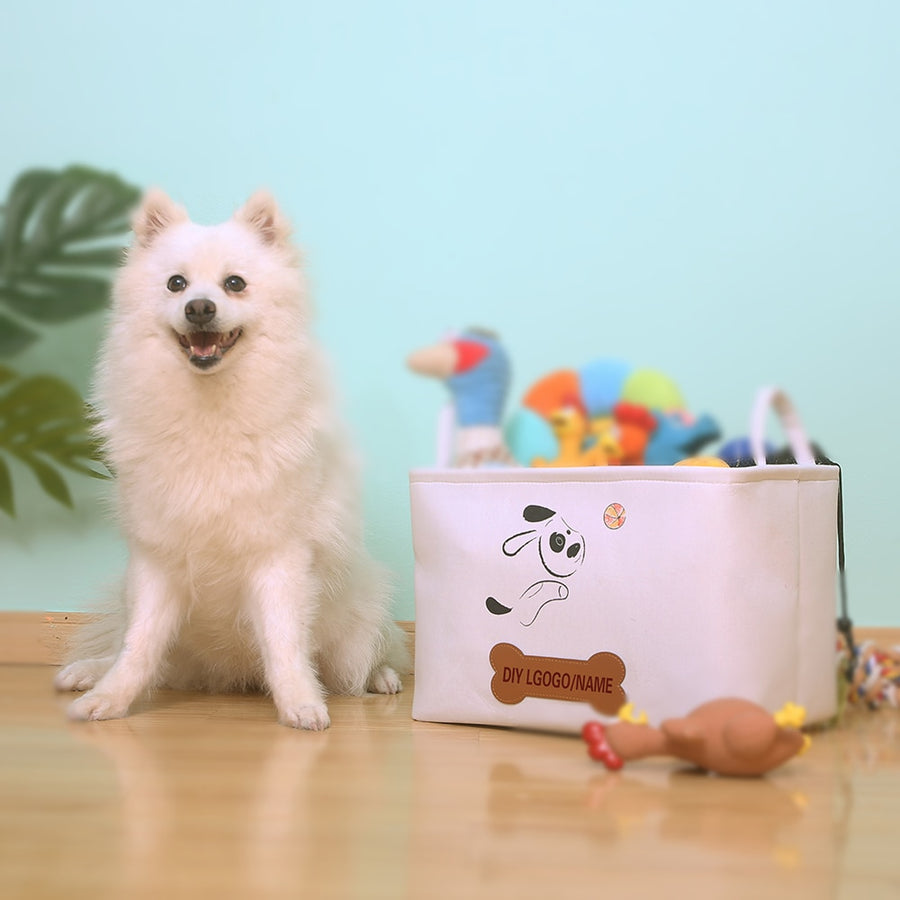 Foldable Pet Toys Storage Basket