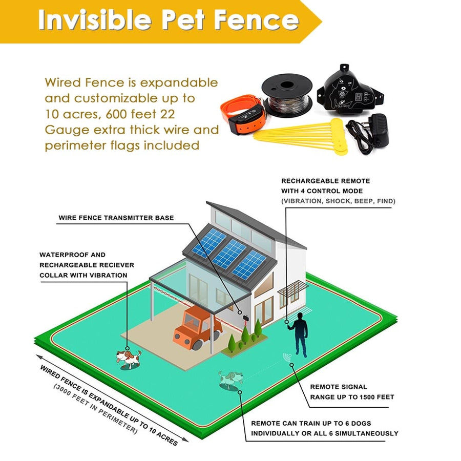 Waterproof Fence Containment Dog Training Collar