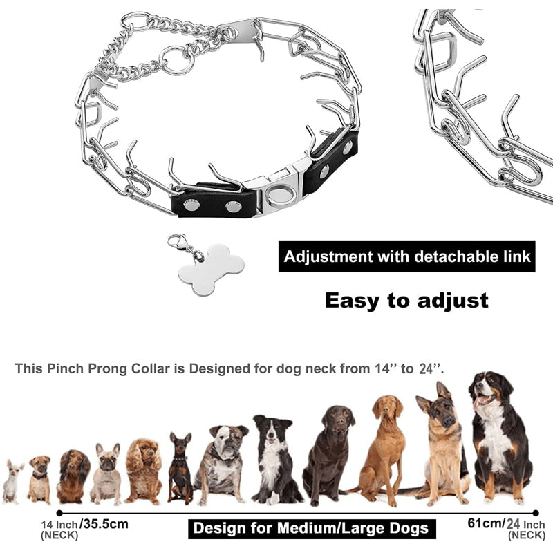 Adjustable Stainless Steel Prong Dog Collar
