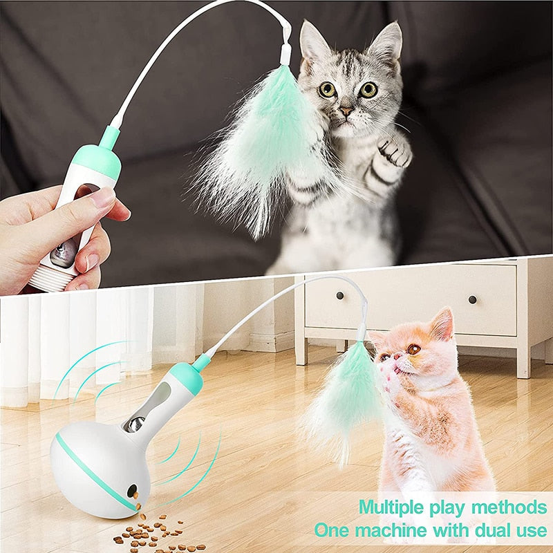 Interactive Bell Tumbler Cat Feather Toys