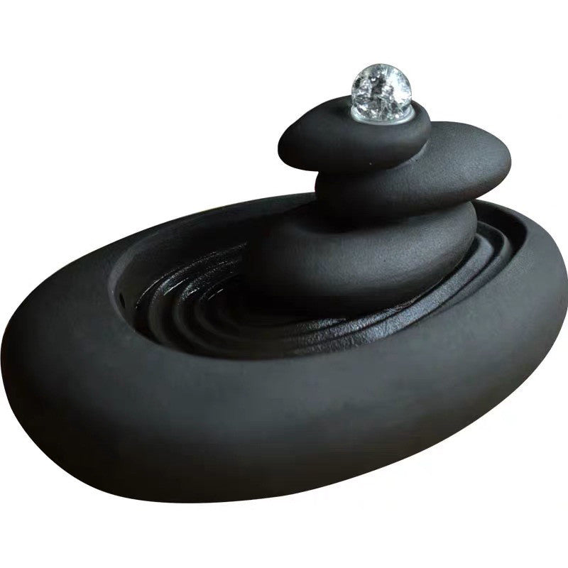 Black Stone Ceramic Pet Water Fountain